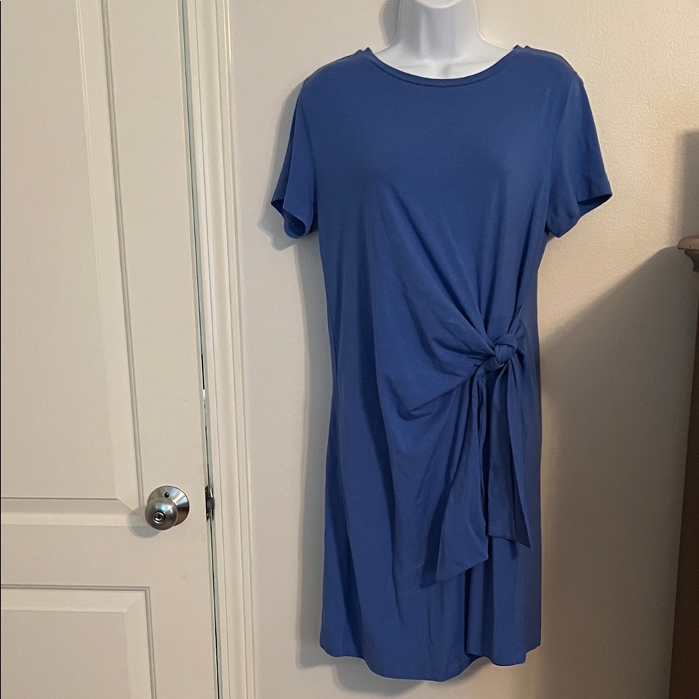 LOFT Blue Tie-Front Dress